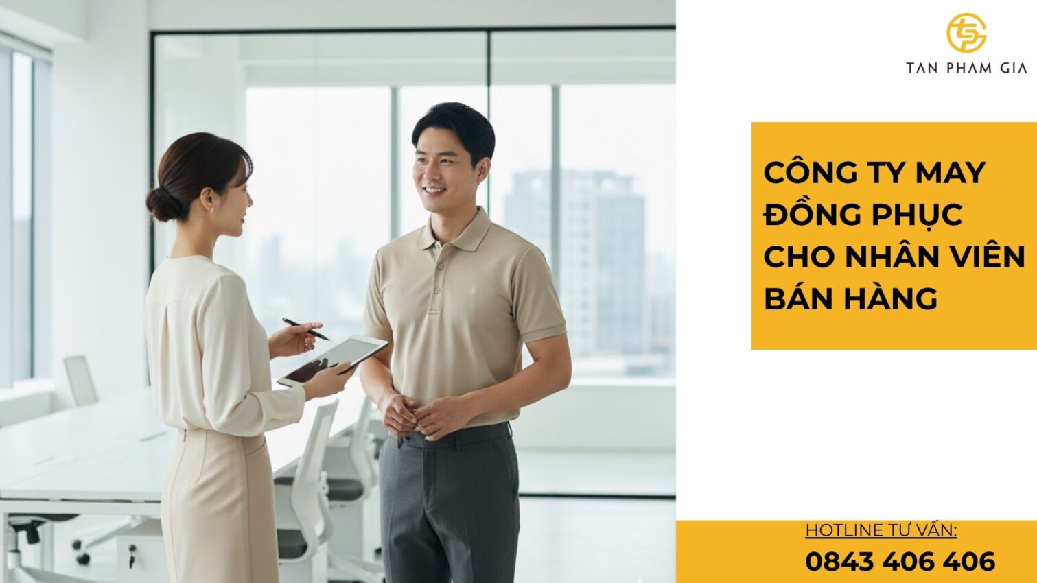 Công ty may đồng phục cho nhân viên bán hàng