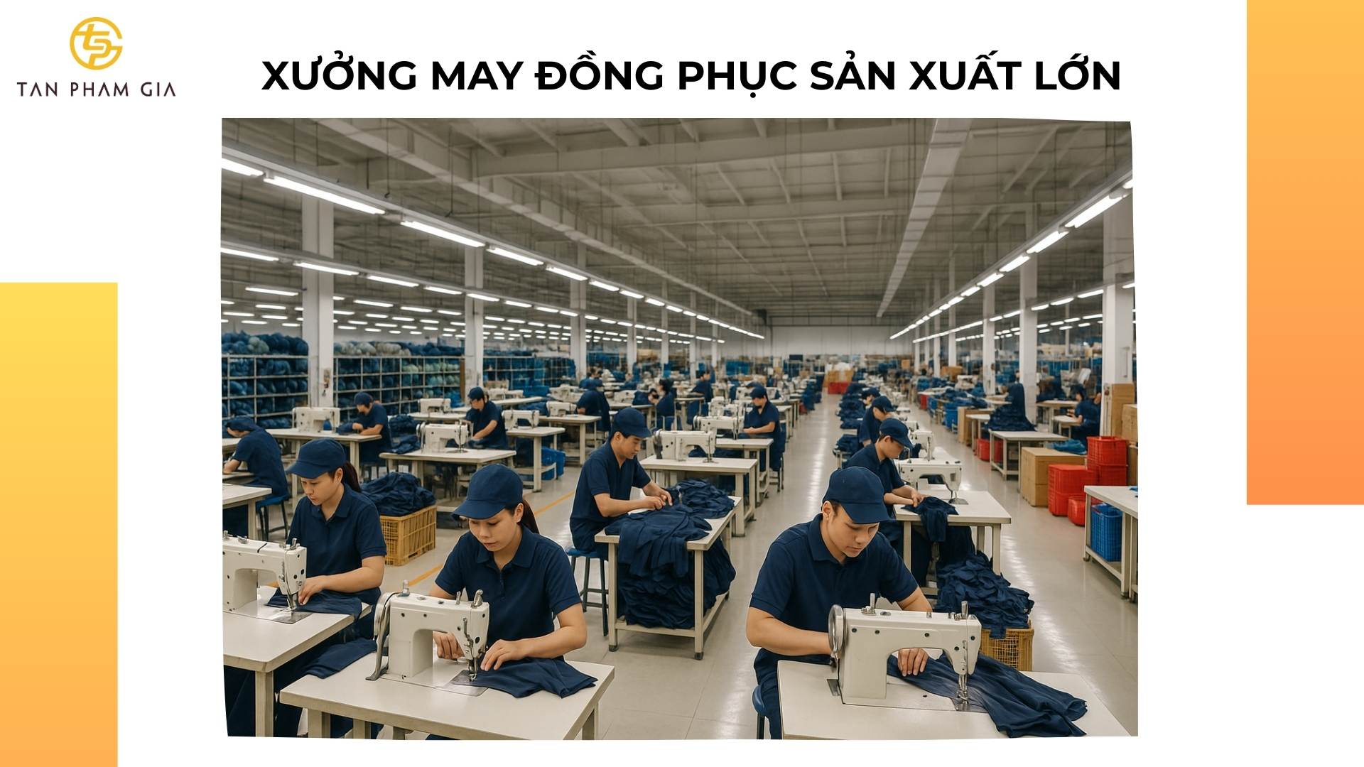 Xưởng May Đồng Phục Sản Xuất Lớn