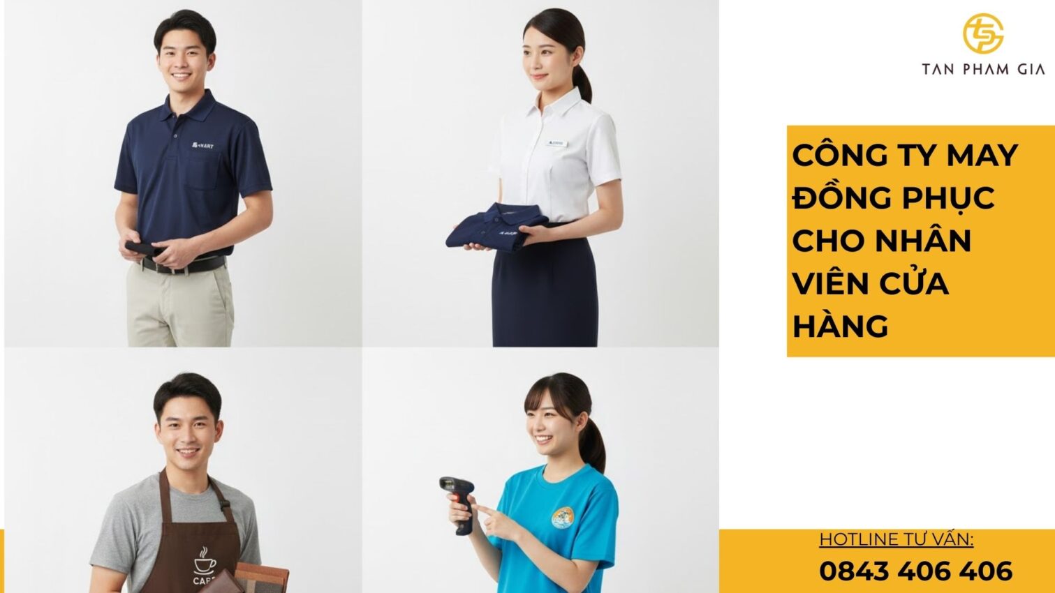 Công ty may đồng phục cho nhân viên cửa hàng