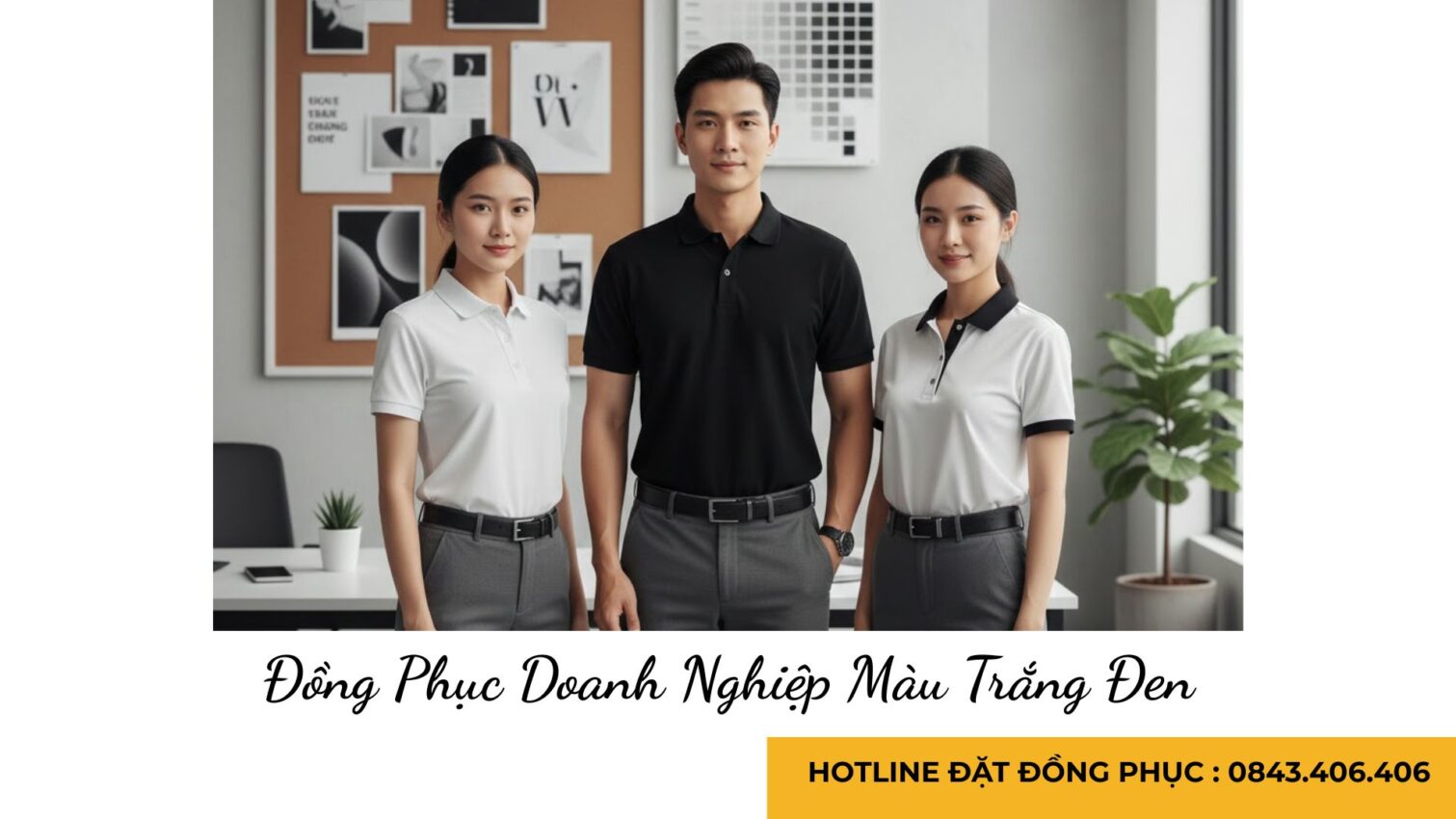 Đồng Phục Doanh Nghiệp Màu Trắng Đen