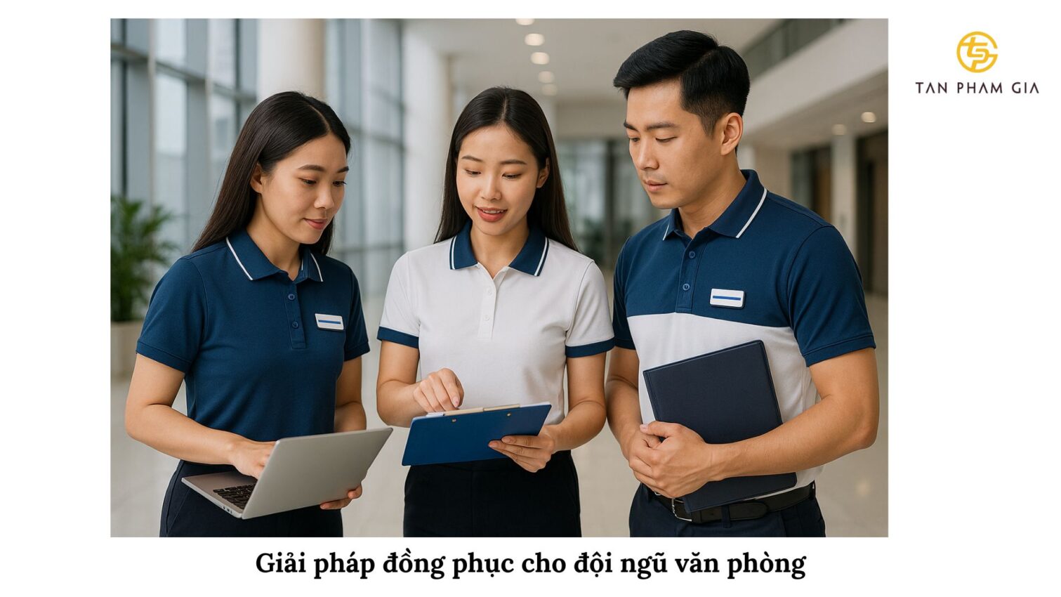 Đồng Phục Công Ty Có Dây Chuyền Hiện Đại