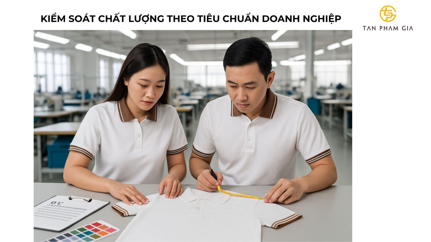 Đồng Phục Công Ty Có Dây Chuyền Hiện Đại
