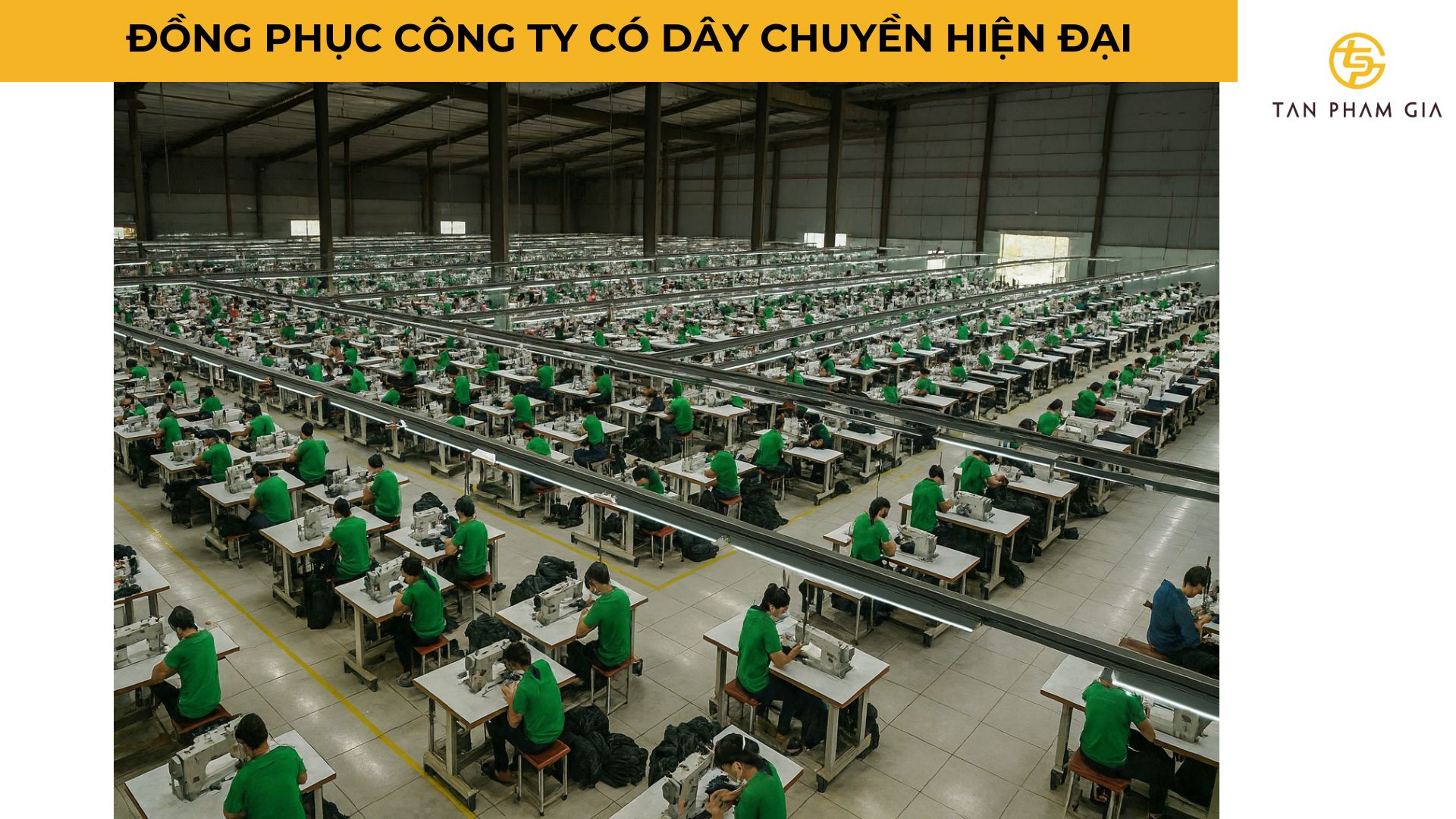 Đồng Phục Công Ty Có Dây Chuyền Hiện Đại