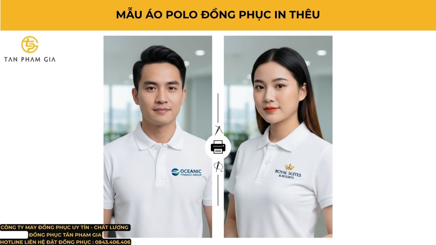 Mẫu Áo Polo Đồng Phục In Thêu
