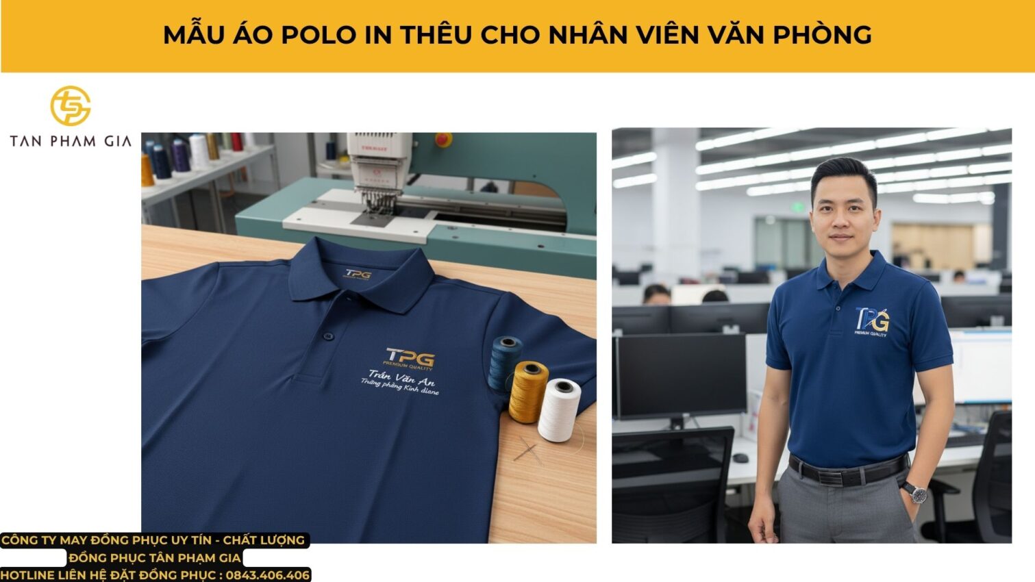 Mẫu Áo Polo Đồng Phục In Thêu