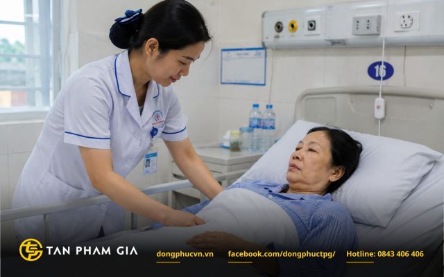 Đồng phục hộ lý kiểu dáng đơn giản, chắc chắn, dễ vận động