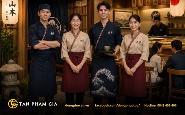 Đồng phục nhà hàng Nhật Bản phong cách trang nhã