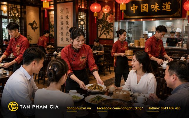 Đồng phục nhà hàng Trung Quốc hiện đại hóa, thẩm mỹ đặc trưng
