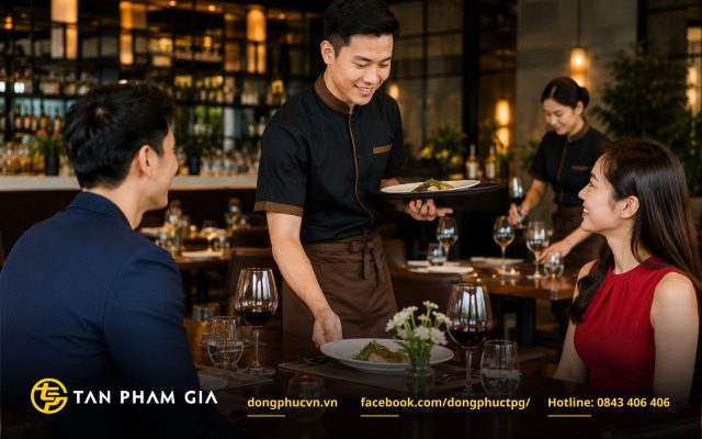 Đồng phục phục vụ nhà hàng màu sắc nhẹ nhàng