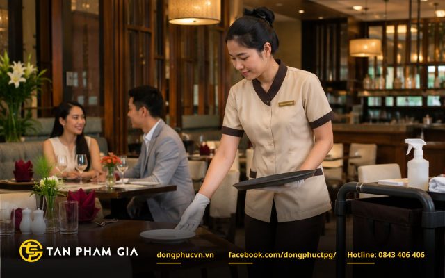 Đồng phục tạp vụ nhà hàng thoải mái và dễ vận động