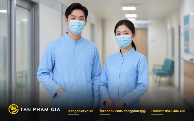 Đồng phục y tế màu xanh dài tay phổ biến hiện nay